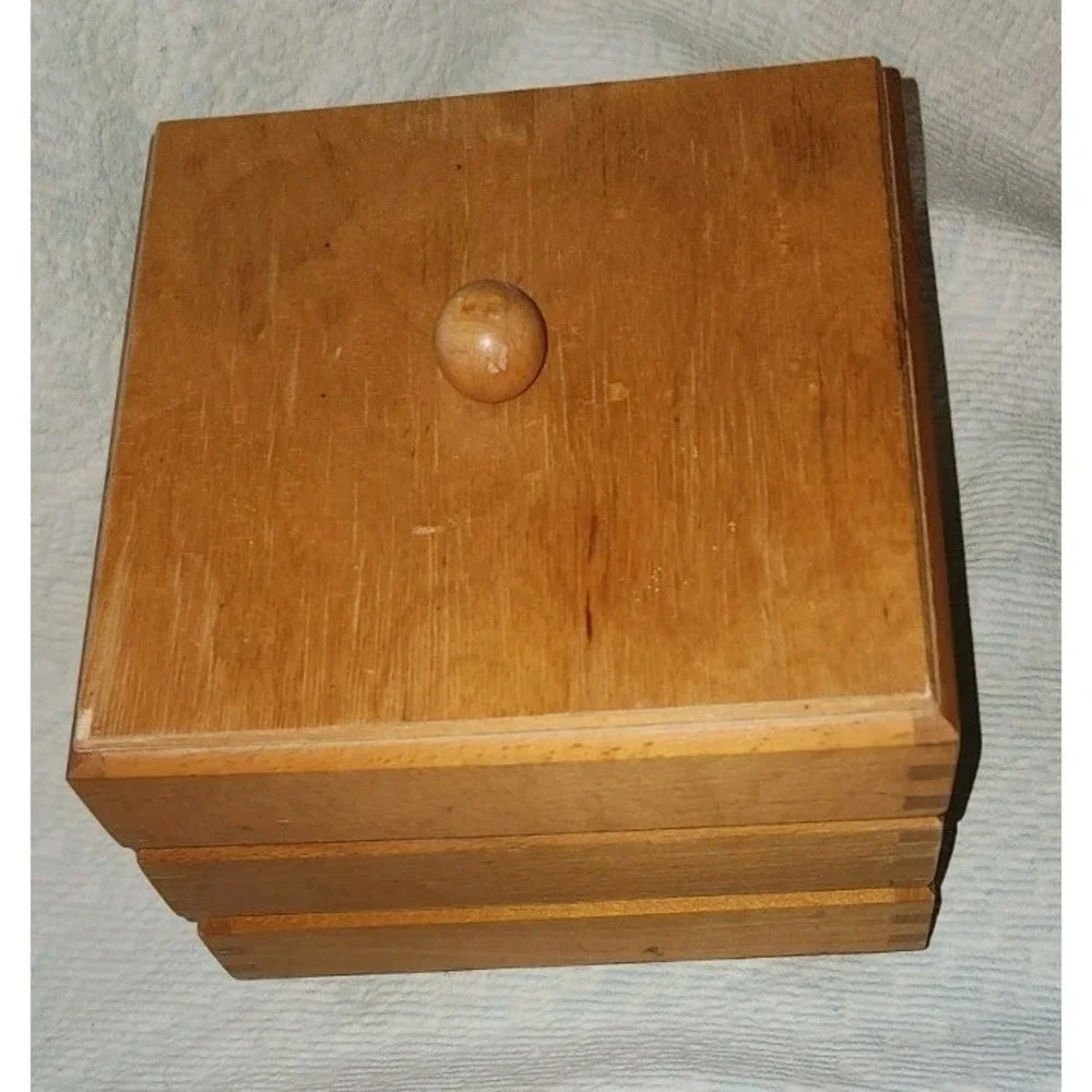 Hold Everything Stacking Jewelry Box Wood Grannycore Organizer Vtg Y2K Poland
